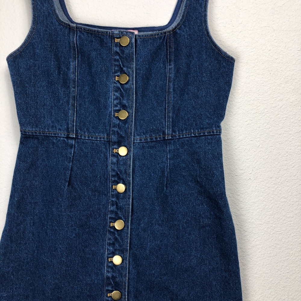 *NEW* Blue Denim Gold Button Up Dress Size Small